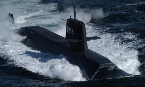 Tàu ngầm Kuroshio trong một chuyến ra biển năm 2016. Ảnh: Bộ Quốc phòng Nhật Bản.